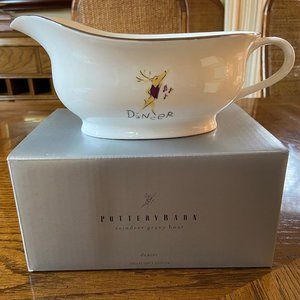Pottery Barn Reindeer Dancer Gravy Boat